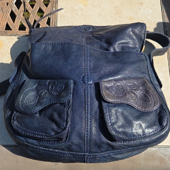 LUCKY BRAND Stash "Ramblin' Rose" shoulder bag 100% Lamb Leather - Picture 6 of 13